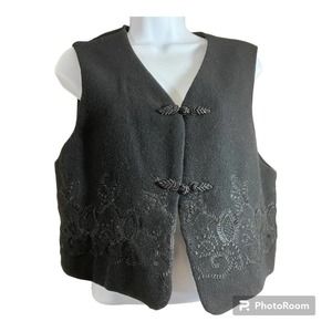 Campagnie Internationale Express Black Wool Vest Small